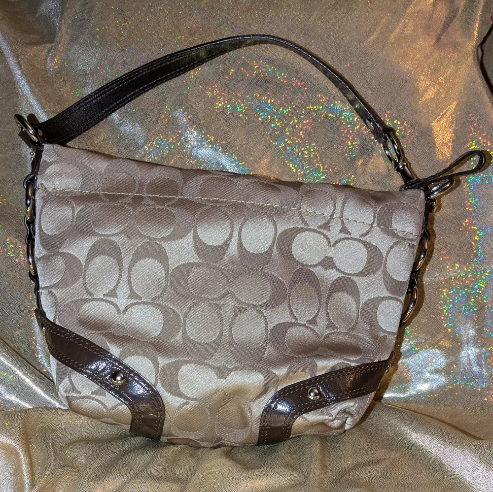 Coach Signature Mini Hobo Shoulder "Baguette" Bag - Picture 8 of 11